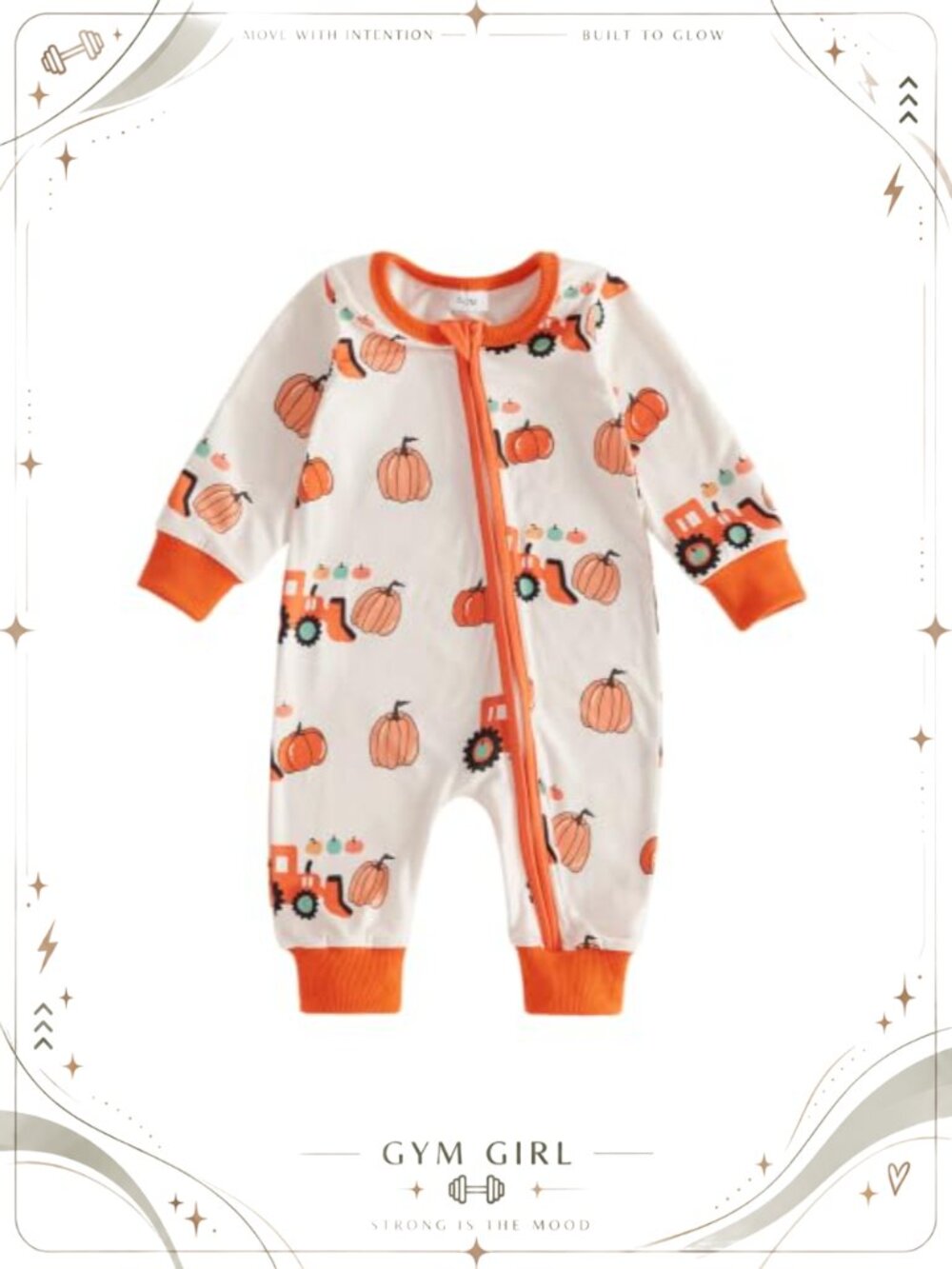 Baby Halloween Romper Long Sleeve Zip Jumpsuit Fall Outfit